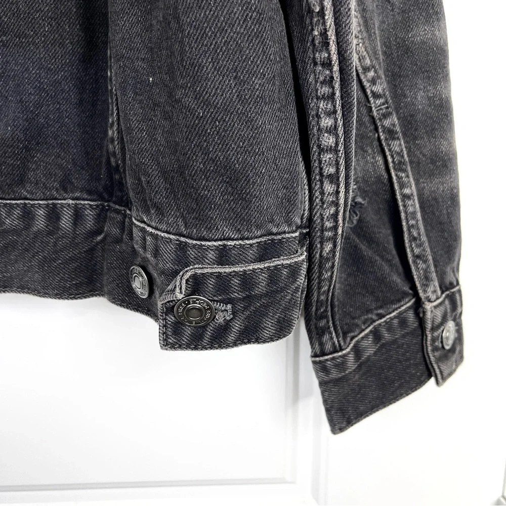 FREE PEOPLE We The Free NEW Jolene Trucker Jacket NEW Washed Black Size S - Picture 13 of 16